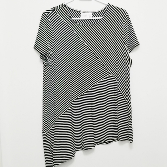 Chico's Tops - 3/$20Chico's Asymmetrical Striped Tunic Size 16/18